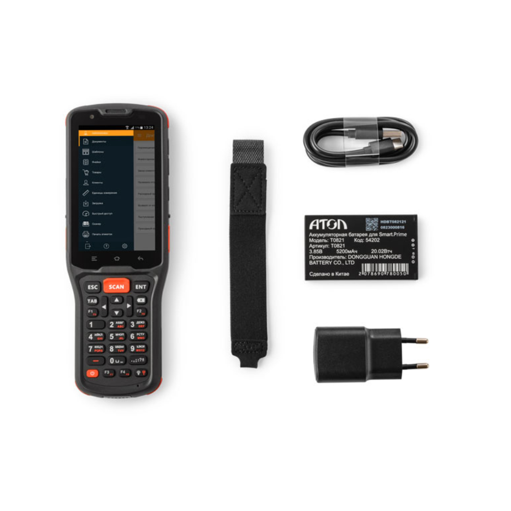 Терминал сбора данных АТОЛ Smart.Prime базовый (4", Android 11.0 с GMS, MT8768, 3/32Gb, 2D E3, Wi-Fi, BT, NFC, 4G, GPS, Camera, IP65, 5200 mAh)